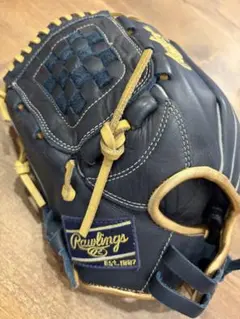 Rawlings 軟式 野球 少年 グローブ ネイビー ゴールド　左投げ