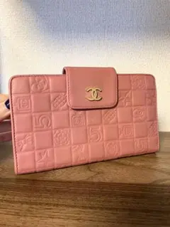 CHANEL パッチワーク アイコンシリーズ ミディアム 財布 ブラウン 美品