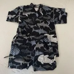 魚柄コットン甚平 ~95cm