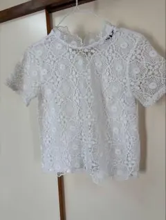 Topshop ホワイト レース 半袖トップスのサムネイル