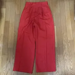 GU レッド ワイドパンツ Ｌ