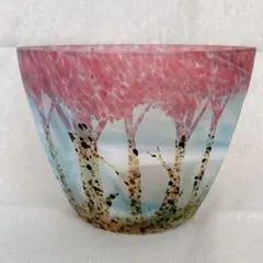 TSUKIYONO工房　光の器さくら花ふぶき　ガラスベース　上越クリスタル 上越クリスタル硝子 月夜野工房 梅野 聡 iroシリーズ