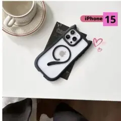 大人気✨猫耳❤︎可愛い♡iPhone 15スマホケース　おしゃれ❤︎マグセーフ　黒