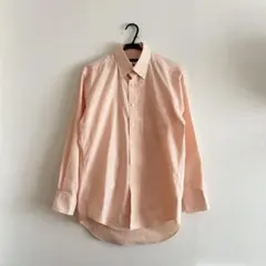 メンズ　シャツ　オレンジ　ストライプ　長袖シャツ