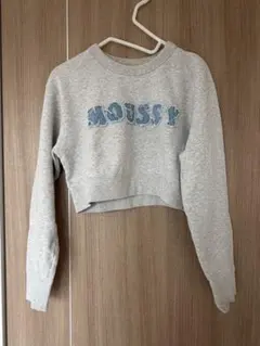 MOUSSY グレー クロップドスウェット