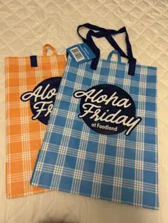 Foodland フードランドエコバッグ ブルーとオレンジ2枚セット