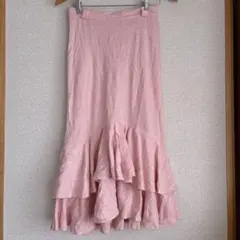【海外古着】ピンク フレアスカート Sサイズ 大人可愛い　単色　華やか