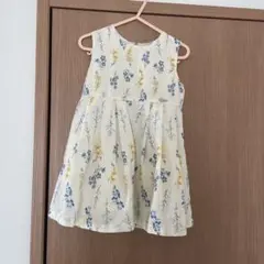 プティマイン　フラワープリント ノースリーブワンピース