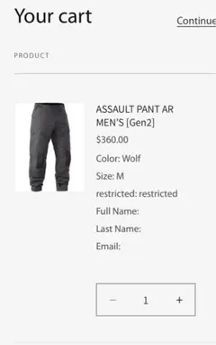 たろりーさん 専用ASSAULT PANT AR MEN'S [Gen2] - メルカリ