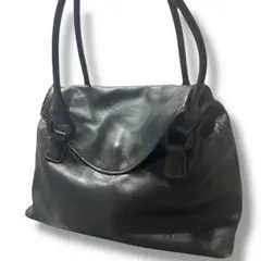 キタムラ kitamura レザー トートバッグ 肩掛け フラップ 黒 ブラック