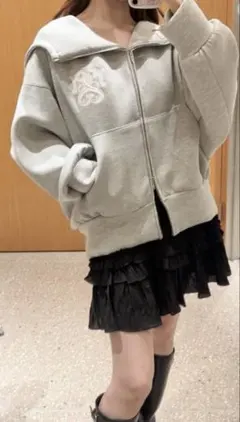 SNIDEL ボリュームパーカー グレー