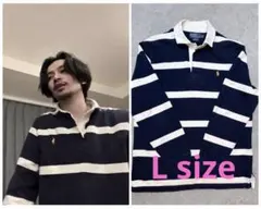 Polo by Ralph Lauren ラガーシャツ ネイビー ホワイト　L
