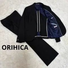 【未使用級】オリヒカ スーツセットアップ 上11L／下9M 黒 ストライプ