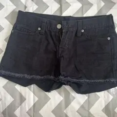 ブラックショートパンツ Sサイズ フリンジ裾
