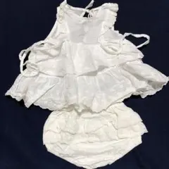 ユミカツラベビー ワンピースとショーツセット 白