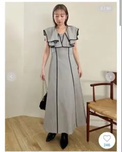 ほぼ新品　SNIDEL ラッフルカラープリントワンピース