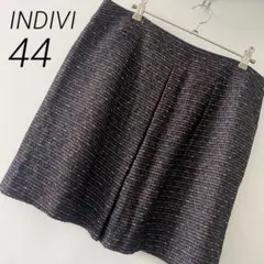 INDIVI スカート ミニスカート ツイード ブラック 赤 白 44