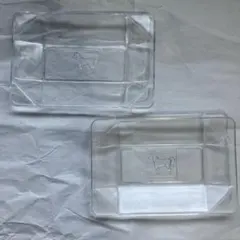 馬デザインの透明皿2枚セット