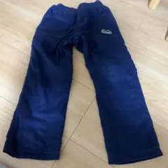 キッズ服　ネイビー チェック柄裏起毛付き 長ズボン 100cm