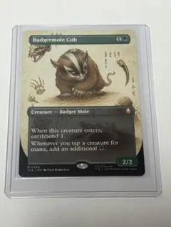 MTG 英語　アナグマモグラの仔　Badgermole Cub ボーダーレス