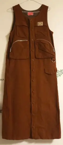 drug store'sブラウン ノースリーブ ワンピースポケット付き