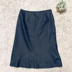 【UNTITLED】スカート ディテール 裏地付き ファスナー ダークブルー