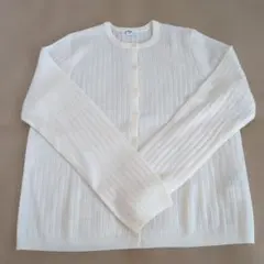 SALE☆UNIQLO アイボリー リブ編み カーディガン L