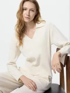 ウォッシャブルニットリブポロセーター