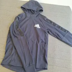 新品 メンズ adidas パーカー ジャージ L ネイビー