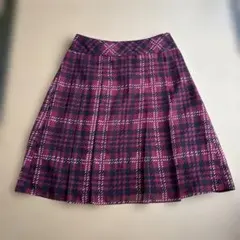 UNTITLED バーガンディチェック プリーツスカート サイズ2