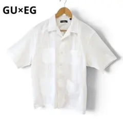 GU×EG　キューバシャツ(5分袖) ENGINEERED GARMENTS　白