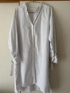 GUネイビー×ホワイト　ストライプオーバーサイズシャツ