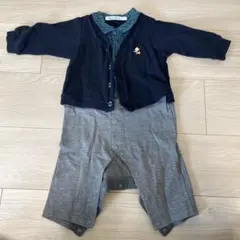 【familiar】ファミリア　ロンパース ネイビー グレー 70cm