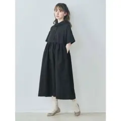 merry jenny オカザキさんの喪服ワンピース(ダマスク柄)ブラック