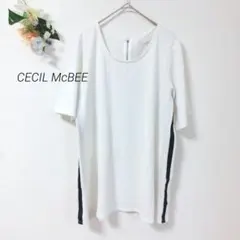 012 セシルマクビー 半袖 Tシャツ バックジップ サイドライン カジュアルのサムネイル