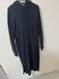UNIQLO フード付きカットソーワンピース ブラック