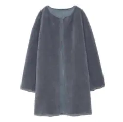 SNIDEL リバーシブル ウール ボアコート ムートン　ブルー系