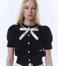 Bibiy LILY RIBBON CARDIGAN Blackのサムネイル