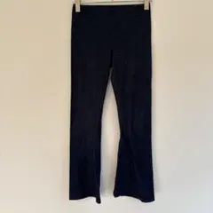 キャットアンドジャック フレアパンツ 無地 S~M 紺 綿 デイリー ストレッチ