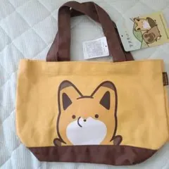 タヌキとキツネ キツネ ミニトートバッグ イエローのサムネイル