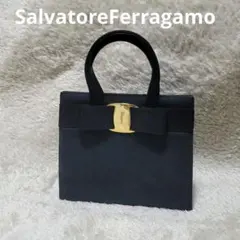 フェラガモFerragamoミスヴァラレザーホーボーバッグリボンピンク本革