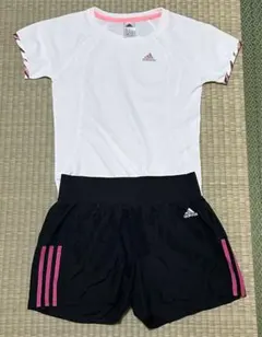 adidas ランニングウェア　上下セット　ピンク