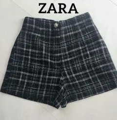 ZARA ブラックチェックショートパンツ Sのサムネイル