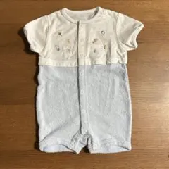 【新品】ファミリア　刺繍ロンパース 60-75