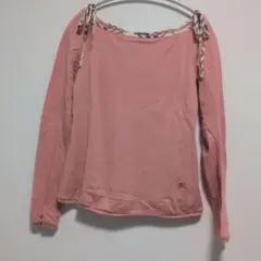 バーバーリーブルーレーベル　ピンク色長袖リボン付き