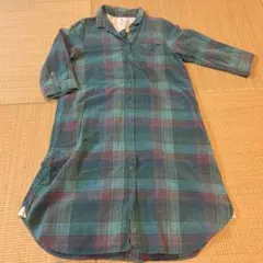 niko and ... グリーン系チェック シャツワンピース