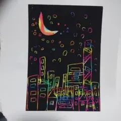 カラフルな夜景イラスト