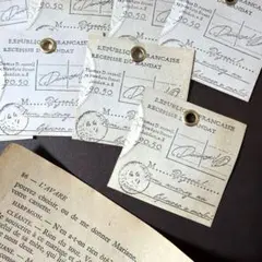 新作。アンティークタグエンボス加工 15枚