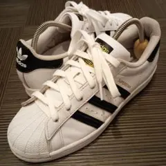 アディダス スーパースター 白x黒 レザー 23.5センチ