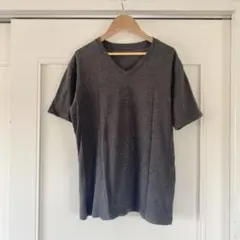 【MEN'S】UNIQLO Ｖネック Tシャツ ダークグレー M